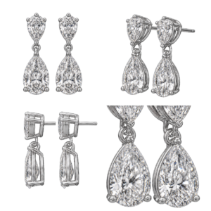Platinum Pear Diamond Drop Earrings