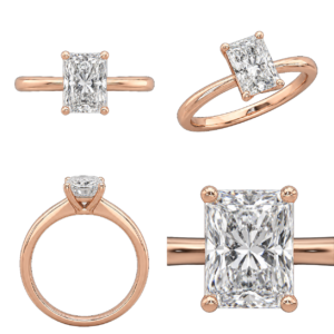 Rose Gold Radiant Solitaire Diamond Ring
