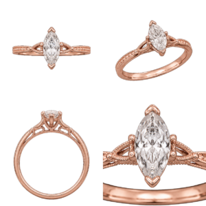 Rose Gold Marquise Vintage Diamond Ring
