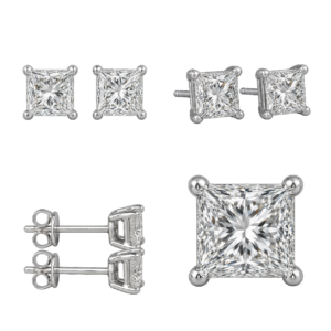 Platinum Princess Diamond Stud Earrings