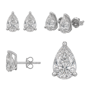 Platinum Pear Diamond Stud Earrings