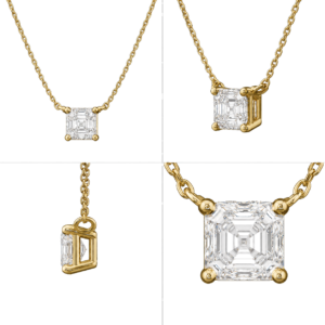 Yellow Gold Asscher Solitaire Necklace