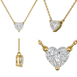 Yellow Gold Heart Solitaire Necklace