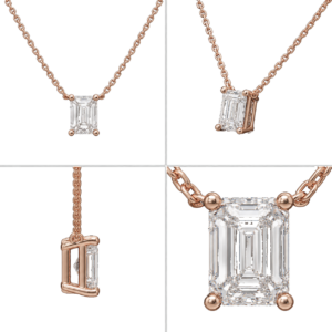 Rose Gold Emerald Solitaire Necklace