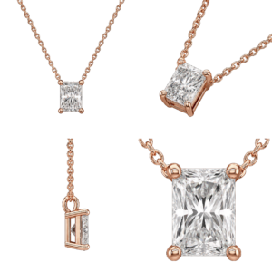 Rose Gold Radiant Solitaire Necklace