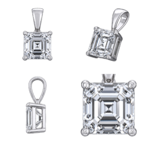 White Gold Asscher Pendant