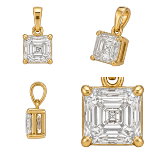 Yellow Gold Asscher Pendant