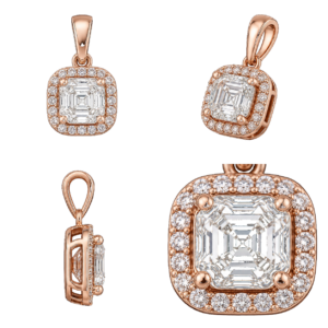 Rose Gold Asscher Pendant