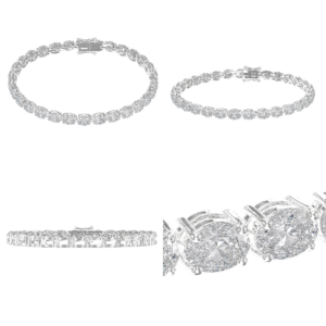 Platinum Oval Diamond Bracelet
