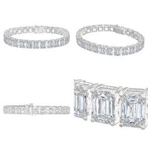 Platinum Emerald Diamond Bracelet