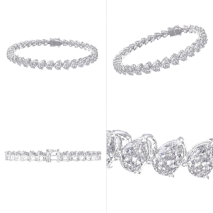 Platinum Pear Diamond Bracelet
