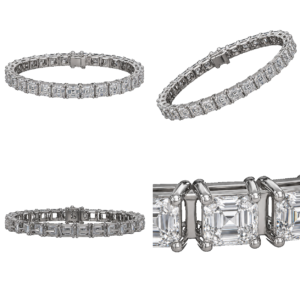 Platinum Asscher Diamond Bracelet