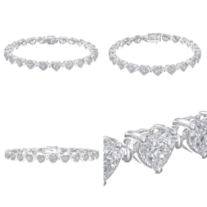 Platinum Heart Diamond Bracelet