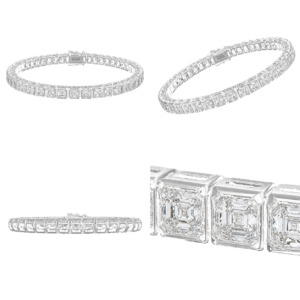 White Gold Asscher Diamond Bracelet