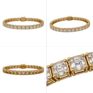Yellow Gold Asscher Diamond Bracelet