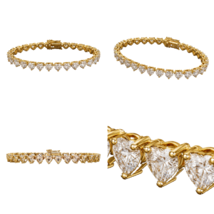 Yellow Gold Heart Diamond Bracelet