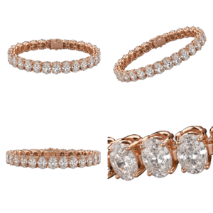 Rose Gold Oval Diamond Bracelet