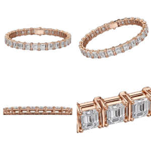 Rose Gold Emerald Diamond Bracelet