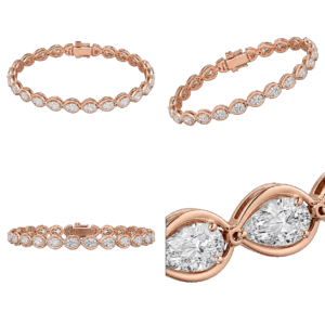Rose Gold Pear Diamond Bracelet