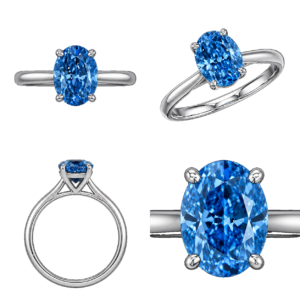 Fancy Blue Oval Ring