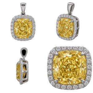 Fancy Yellow Cushion Pendant