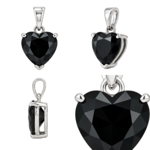 Fancy Black Heart Pendant