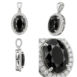 Fancy Black Oval Pendant