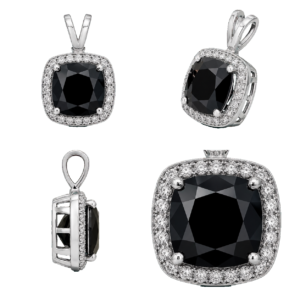 Fancy Black Cushion Pendant