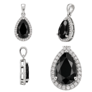 Fancy Black Pear Pendant