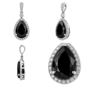 Fancy Black Pear Drop Pendant