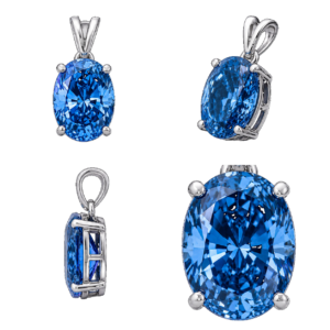 Fancy Blue Oval Pendant
