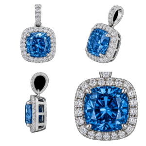 Fancy Blue Cushion Pendant