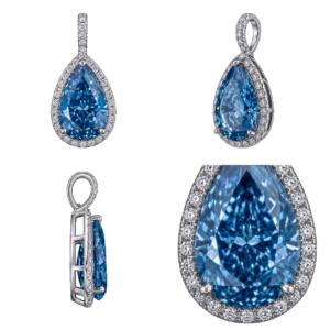 Fancy Blue Pear Pendant