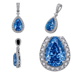 Fancy Blue Pear Drop Pendant