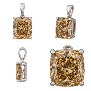 Fancy Champagne Cushion Pendant