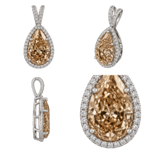 Fancy Champagne Pear Pendant