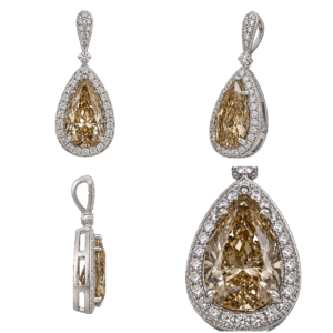 Fancy Champagne Pear Drop Pendant