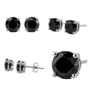 Fancy Black Stud Earrings
