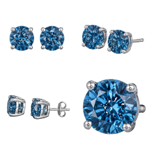 Fancy Blue Stud Earrings