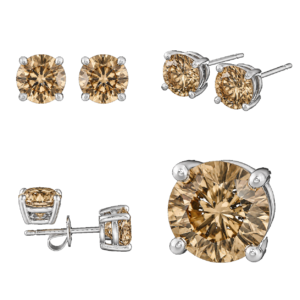 Fancy Champagne Stud Earrings