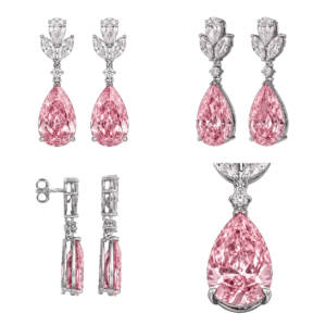 Fancy Pink Pear Drop Earrings