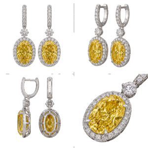 Fancy Yellow Oval Drop Earrings