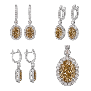 Fancy Champagne Oval Drop Earrings