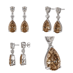 Fancy Champagne Pear Drop Earrings