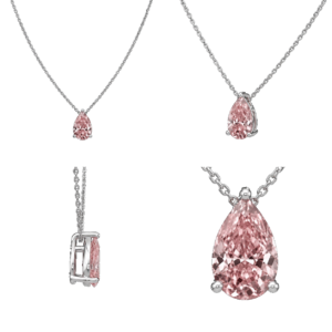 Fancy Pink Pear Solitaire Necklace