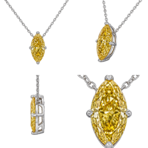 Fancy Yellow Marquise Necklace