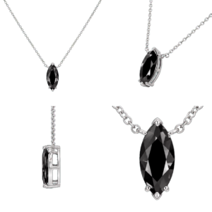 Fancy Black Marquise Necklace