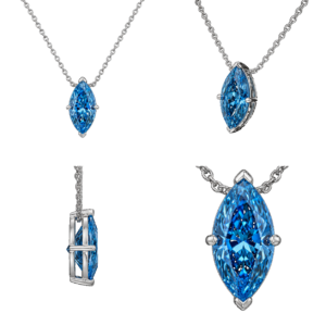 Fancy Blue Marquise Necklace