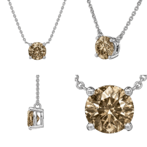 Fancy Champagne Round Solitaire Necklace