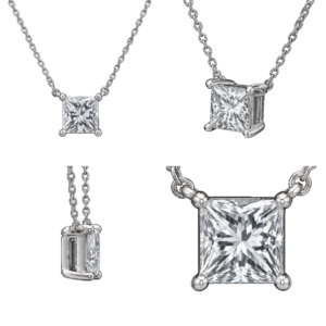 Platinum Princess Solitaire Necklace